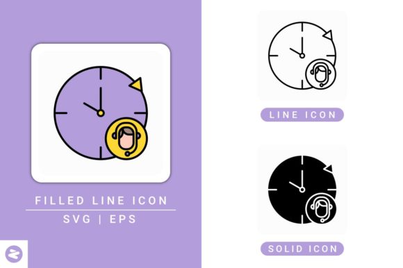24 Hours Icons Set: A Versatile Graphic Design Asset for Digital Sellers
