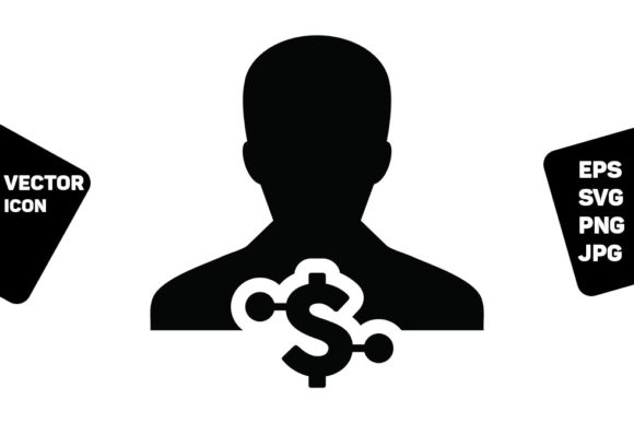Avatar Icon Vector Digital Dollar Symbol: A Graphic Design Asset for Handmade Creations