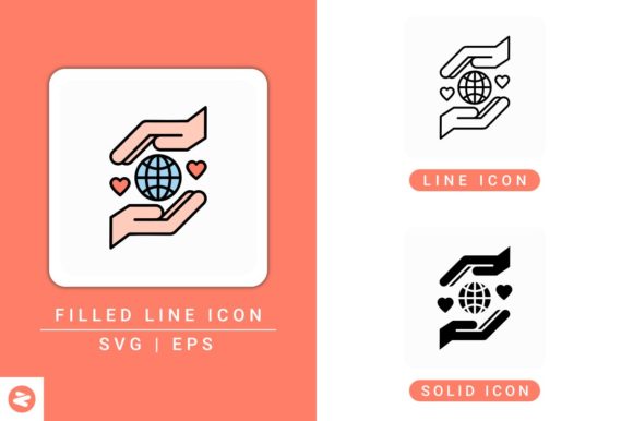 Charity Icons Set: A Graphic Design Asset for Meaningful Handmade Creations