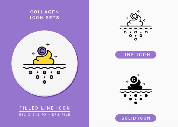 Collagen Icons Set: A Versatile Graphic Design Asset for Crafters