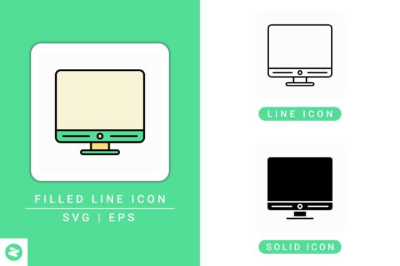 Computer Icons Set: A Modern Graphic Design Asset for Local Business Branding