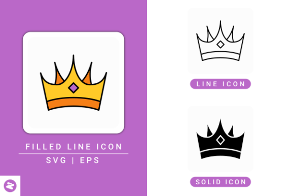 Crown Icons Set: A Premium Graphic Design Asset for Local Business Branding