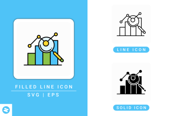 Data Graph Icons Set: A Polished Graphic Design Asset for Content Creators
