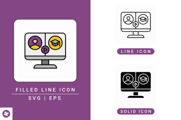 E Learning Icons Set: A Modern Graphic Design Asset for Creative Projects