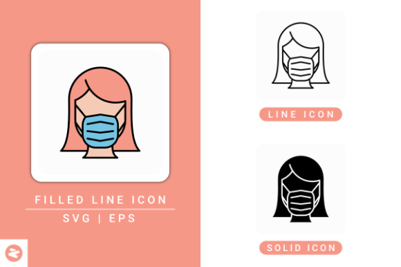 Face Mask Icons Set: A Modern Graphic Design Asset for Visual Branding