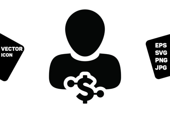 Finance Icon Vector Digital Dollar User for Modern Editorial Design