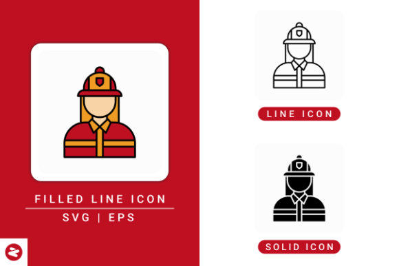 Firefighter Icons Set: A Practical Graphic Design Asset for Themed Projects