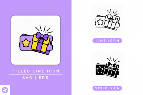 Gift Redeem Icons Set – A Solid Graphic Design Asset for Commercial Use