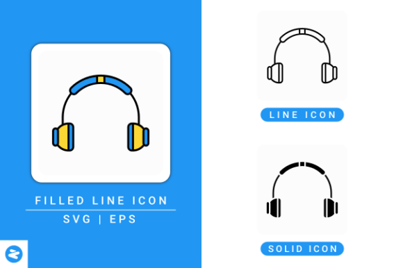 Headphone Icons Set: A Modern Design Asset for Polished Content Publishing