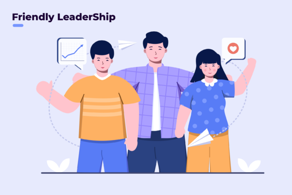 Illustration Friendly Leadership: A Modern Graphic for Commercial Design