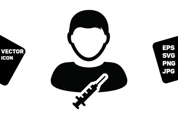 Injection Icon Vector with Vaccine: A Versatile Graphic Design Asset for Medical Branding