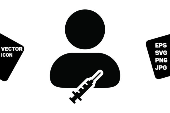Medical Icons for Commercial Design: Injection Icon Vector with Vaccine User