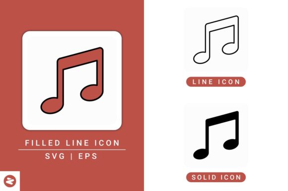 Music Note Icons Set: A Polished Graphic Design Asset for Creative Content Publishing