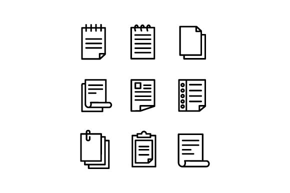 Pack of Stationery Line Thin Icons for Handmade Graphics