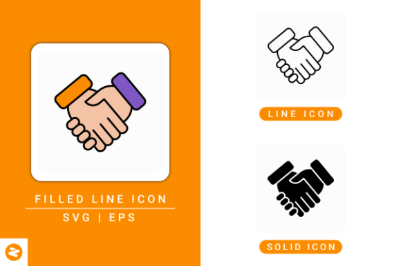 Partner Icons Set: A Modern Graphic Design Asset for Strong Visual Communication