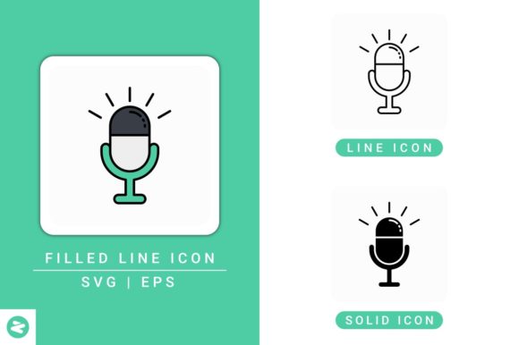 Podcast Icons Set: A Modern Graphic Design Asset for Content Creators
