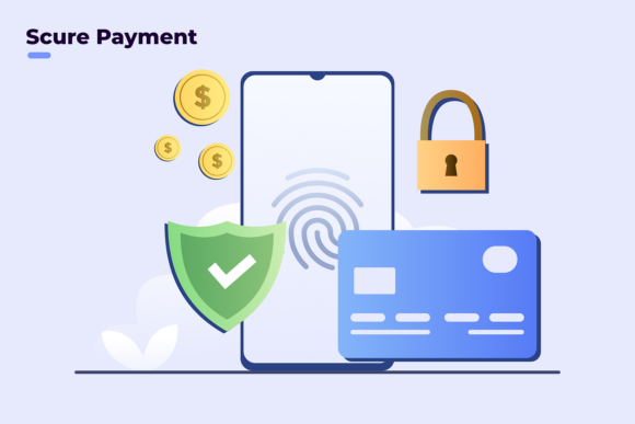 Secure Payment Mobile Banking Illustration for Digital Sellers