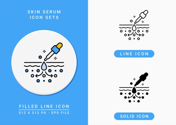 Skin Serum Icons Set: A Modern Graphic Design Asset for Polished Content Publishing