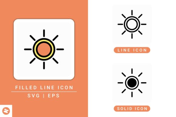 Sun Bright Icons Set: A Versatile Graphic Design Asset for Handmade Creations