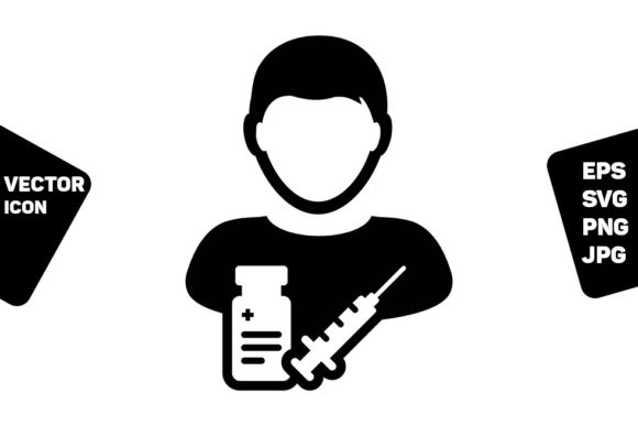 Syringe Icon Vector Vaccine Male User Review