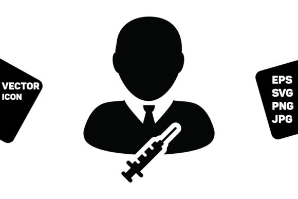 Vaccine Icon Vector with Syringe User: A Modern Design Asset for Medical Branding