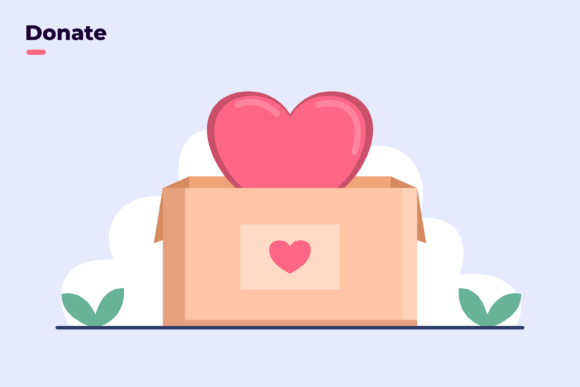 Volunteer Donation with Love: A Heartfelt Graphic for Commercial Use
